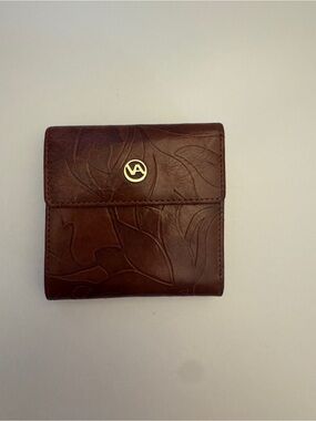 Valentina Embossed Brown Leather Bifold Wallet